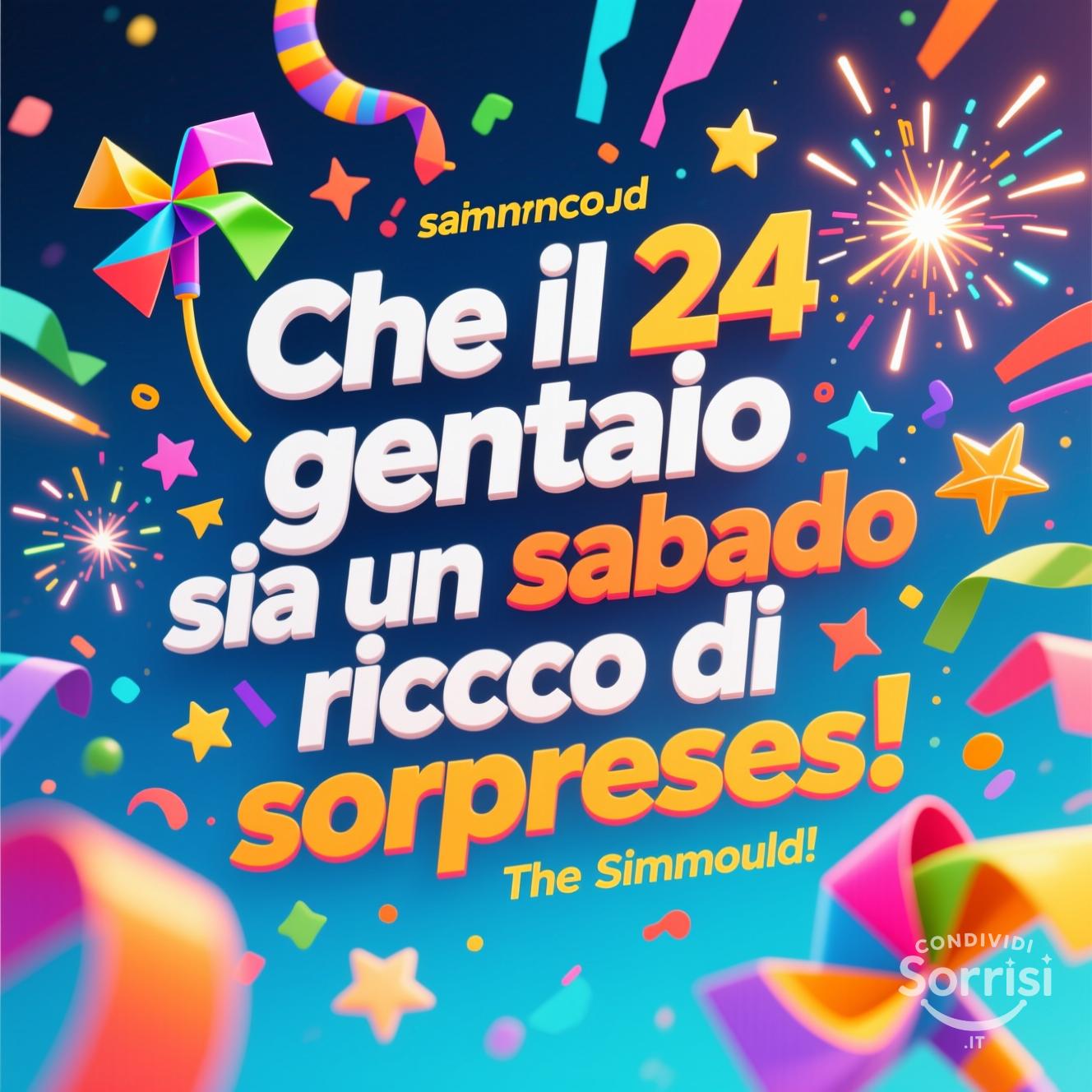 Che il 24 gennaio  sia un sabato ricco di sorprese!