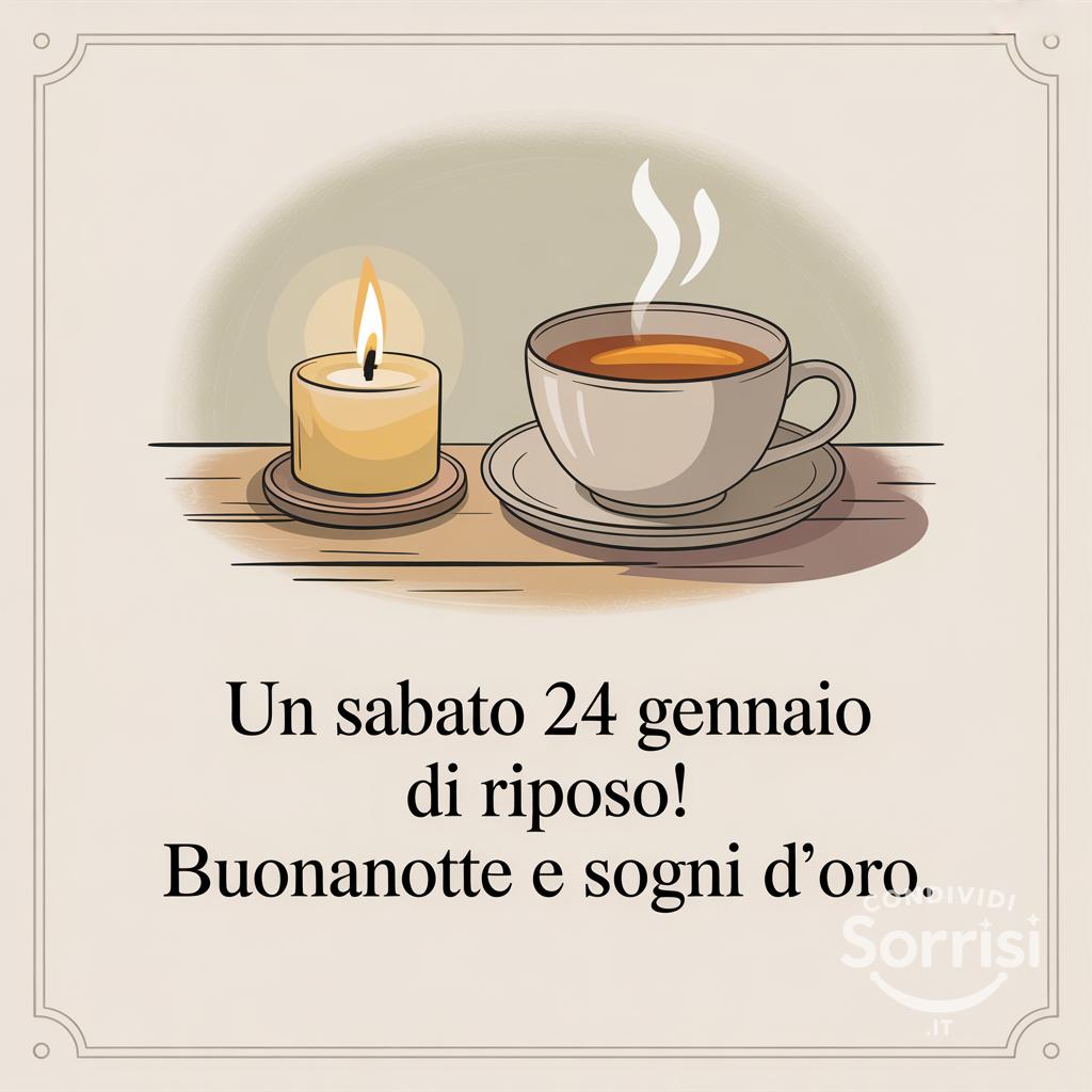 Un sabato 24 gennaio  di riposo! Buonanotte e sogni d'oro.