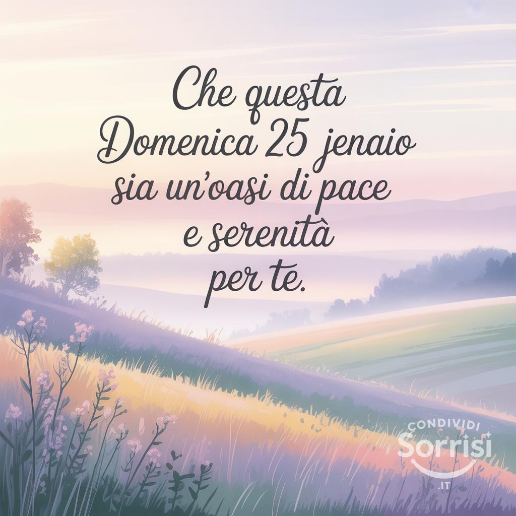 Che questa domenica 25 gennaio  sia un'oasi di pace e serenità per te.