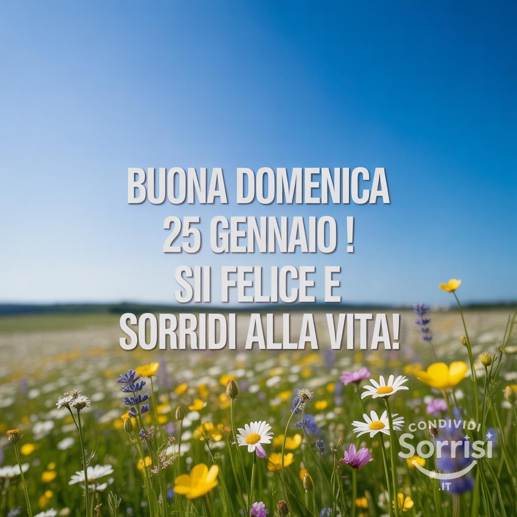 Buona domenica 25 gennaio ! Sii felice e sorridi alla vita!