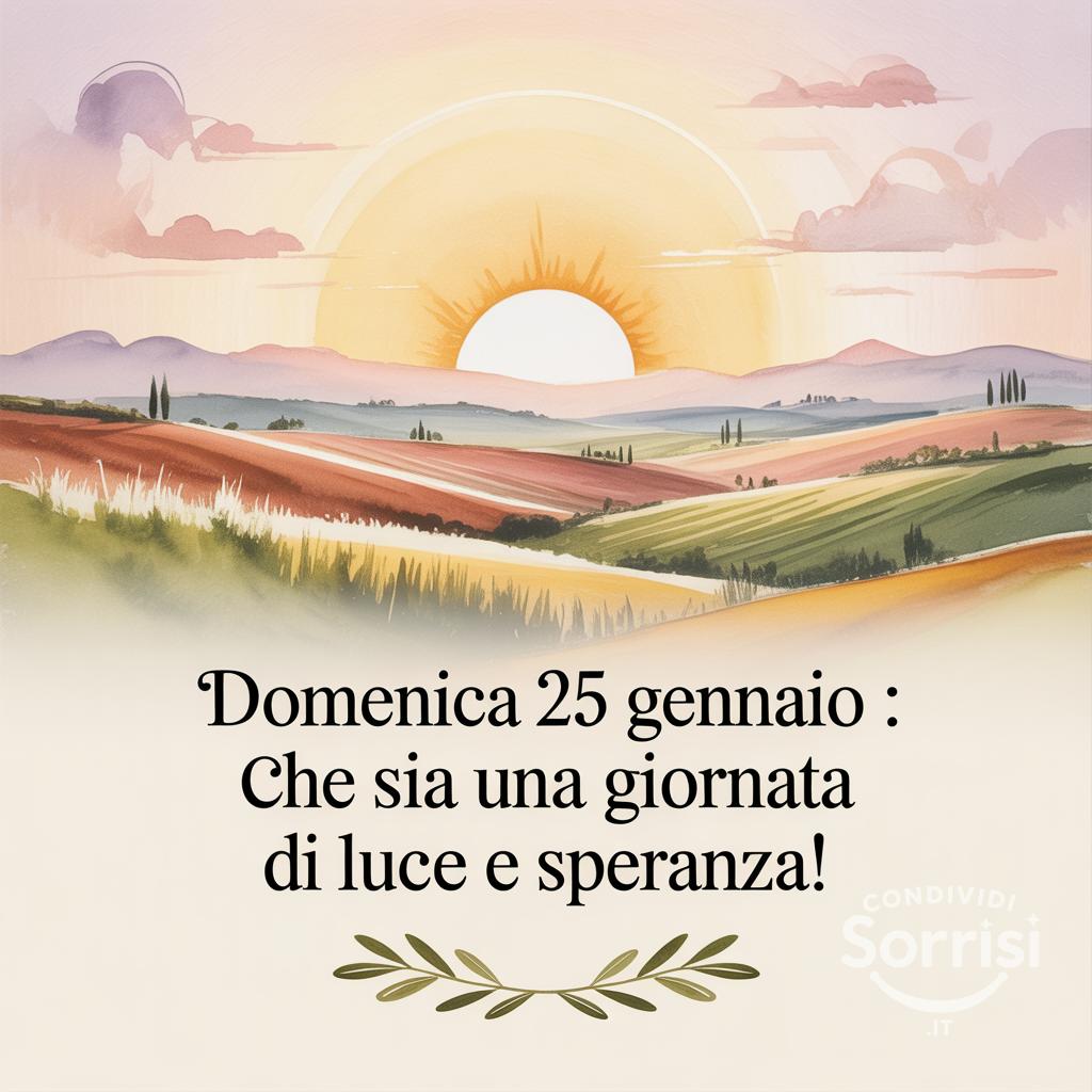 Domenica 25 gennaio : che sia una giornata di luce e speranza!