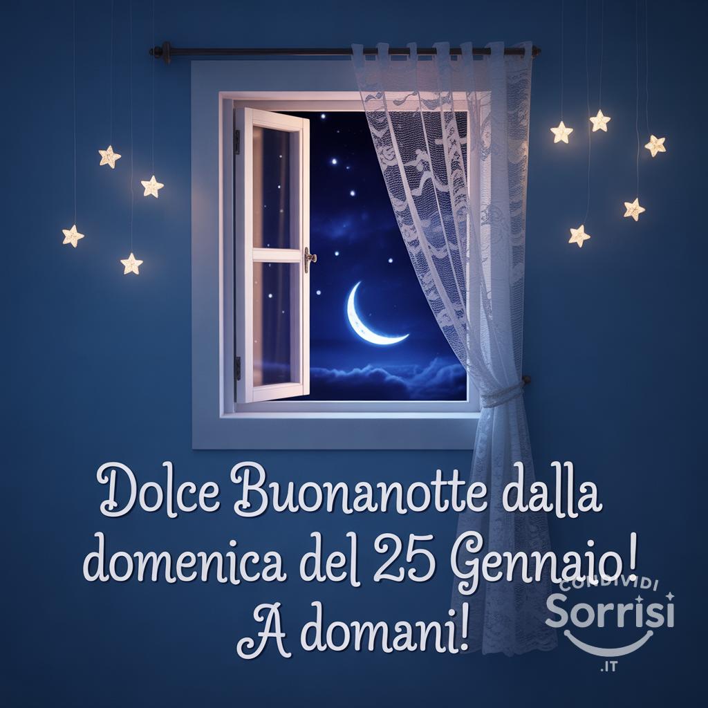Dolce buonanotte dalla domenica del 25 gennaio ! A domani!