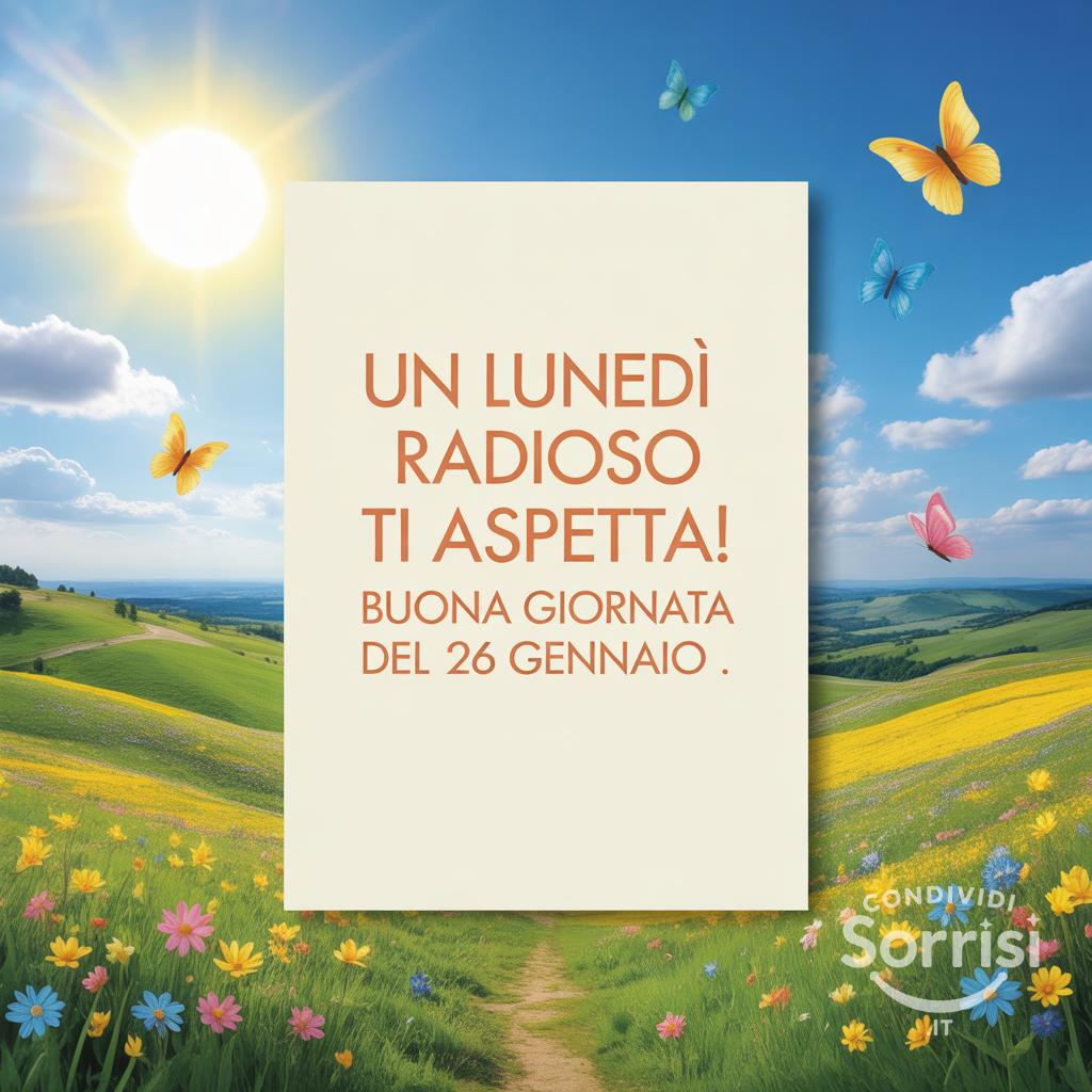 Un lunedì radioso ti aspetta! Buona giornata del 26 Gennaio .