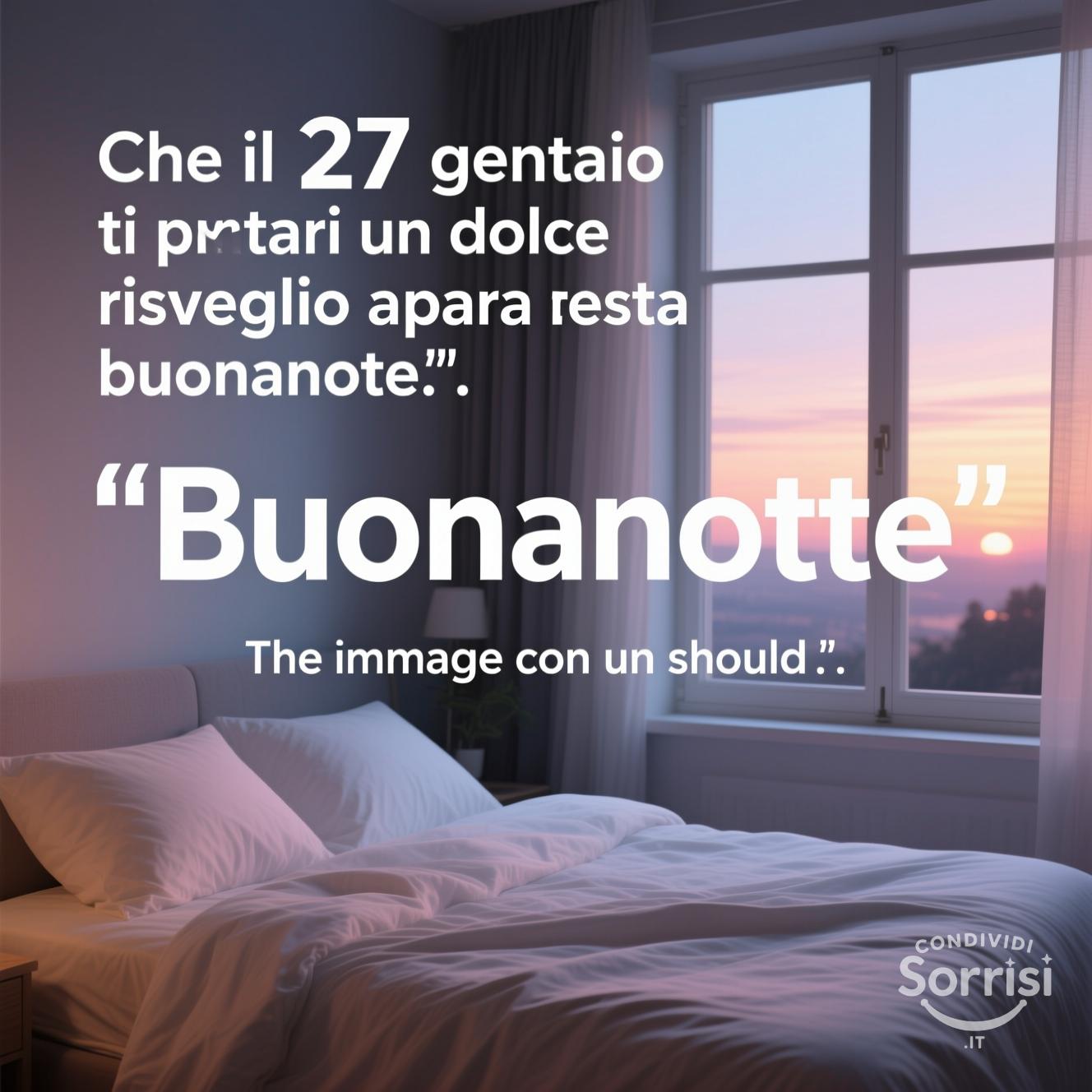 Che il 27 gennaio  ti porti un dolce risveglio dopo questa buonanotte.