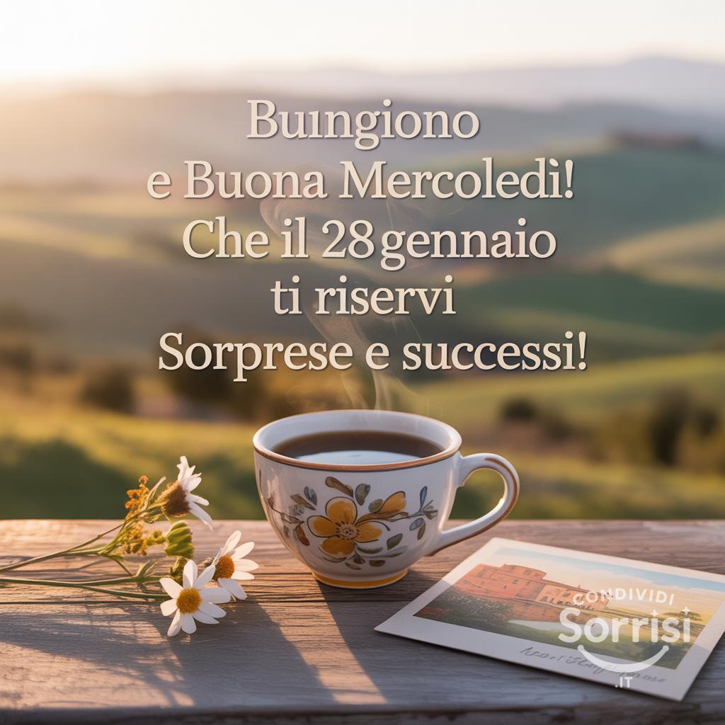 Buongiorno e buona mercoledì! Che il 28 gennaio  ti riservi sorprese e successi!