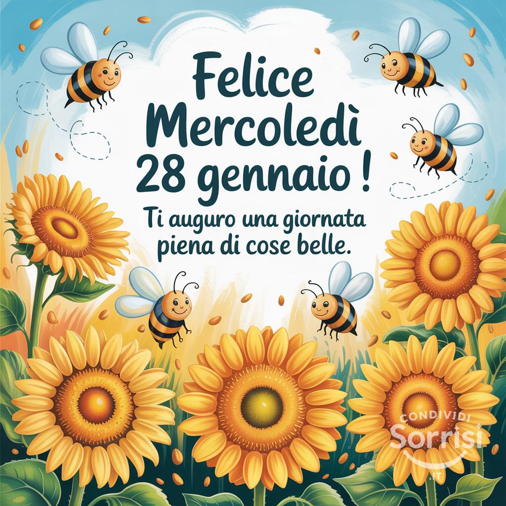 Felice mercoledì 28 gennaio ! Ti auguro una giornata piena di cose belle.