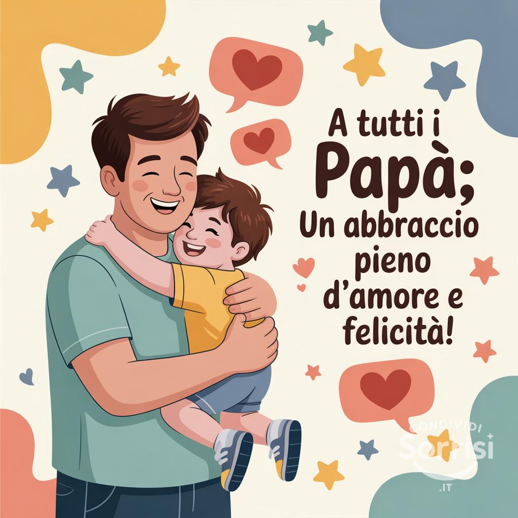 A tutti i papà: un abbraccio pieno d'amore e felicità!