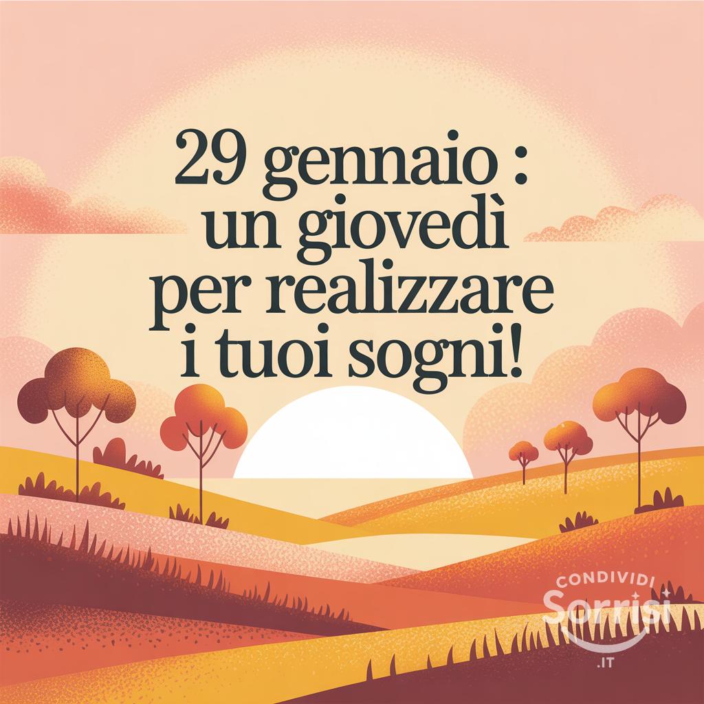 29 gennaio : un giovedì per realizzare i tuoi sogni!
