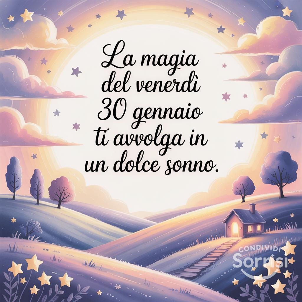 La magia del venerdì 30 gennaio  ti avvolga in un dolce sonno.
