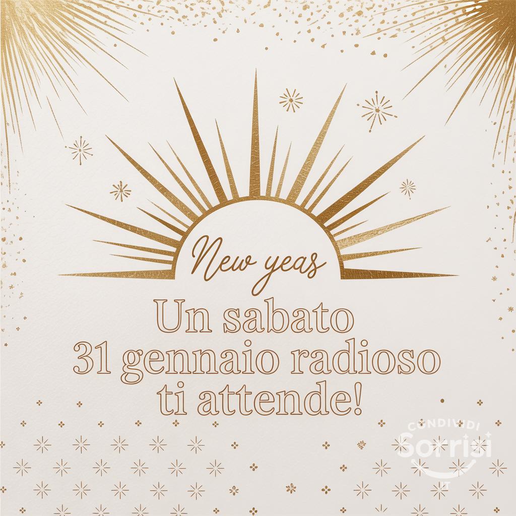 Un sabato 31 gennaio radioso ti attende!