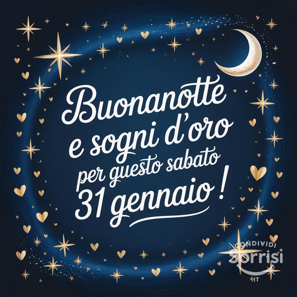 Buonanotte e sogni d'oro per questo sabato 31 gennaio !