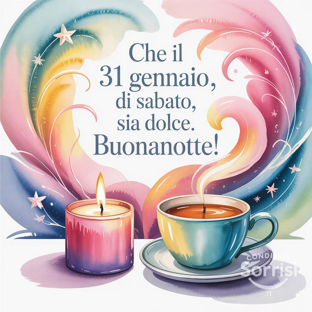 Che il 31 gennaio , di sabato, sia dolce. Buonanotte!