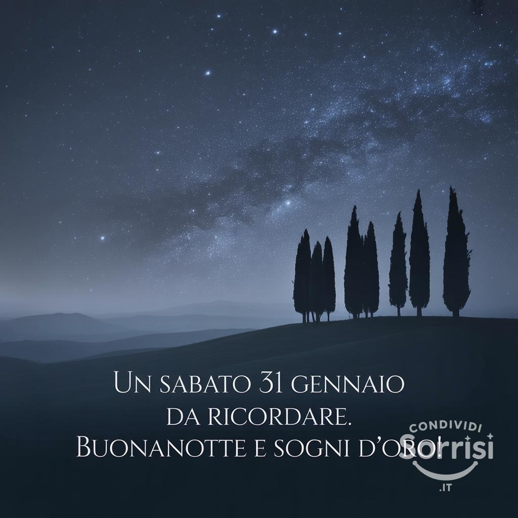 Un sabato 31 gennaio  da ricordare. Buonanotte e sogni d'oro!