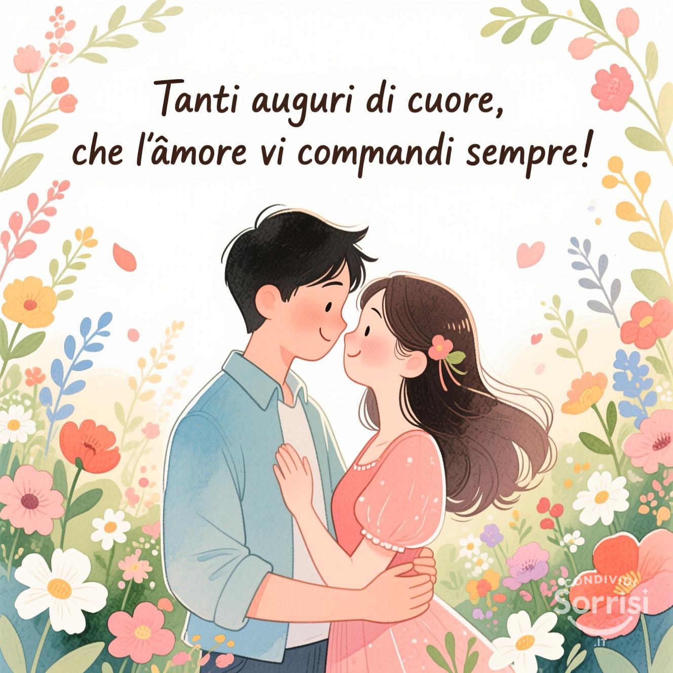 Tanti auguri di cuore, che l'amore vi accompagni sempre!