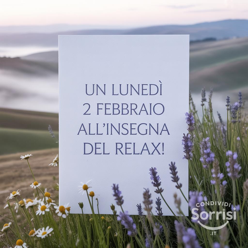 Un lunedì 2 febbraio  all'insegna del relax!