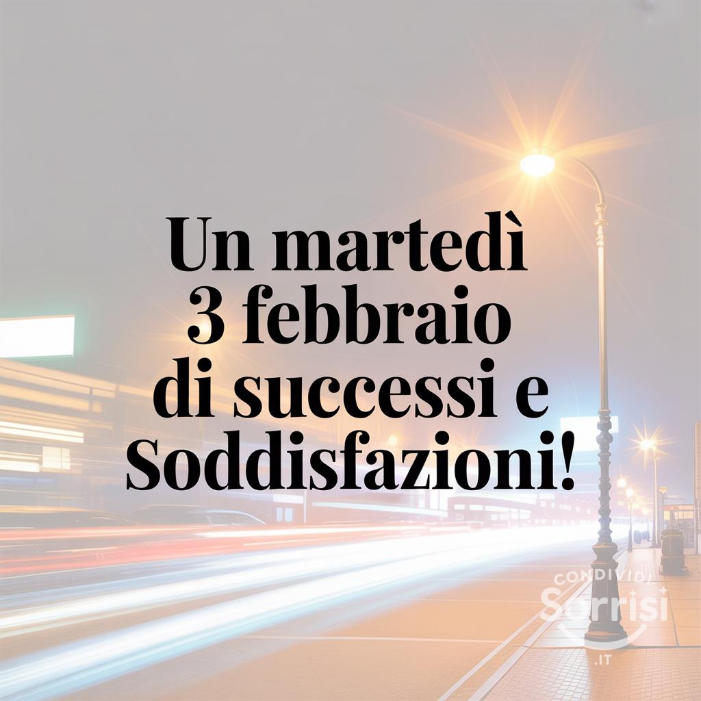 Un martedì 3 febbraio  di successi e soddisfazioni!