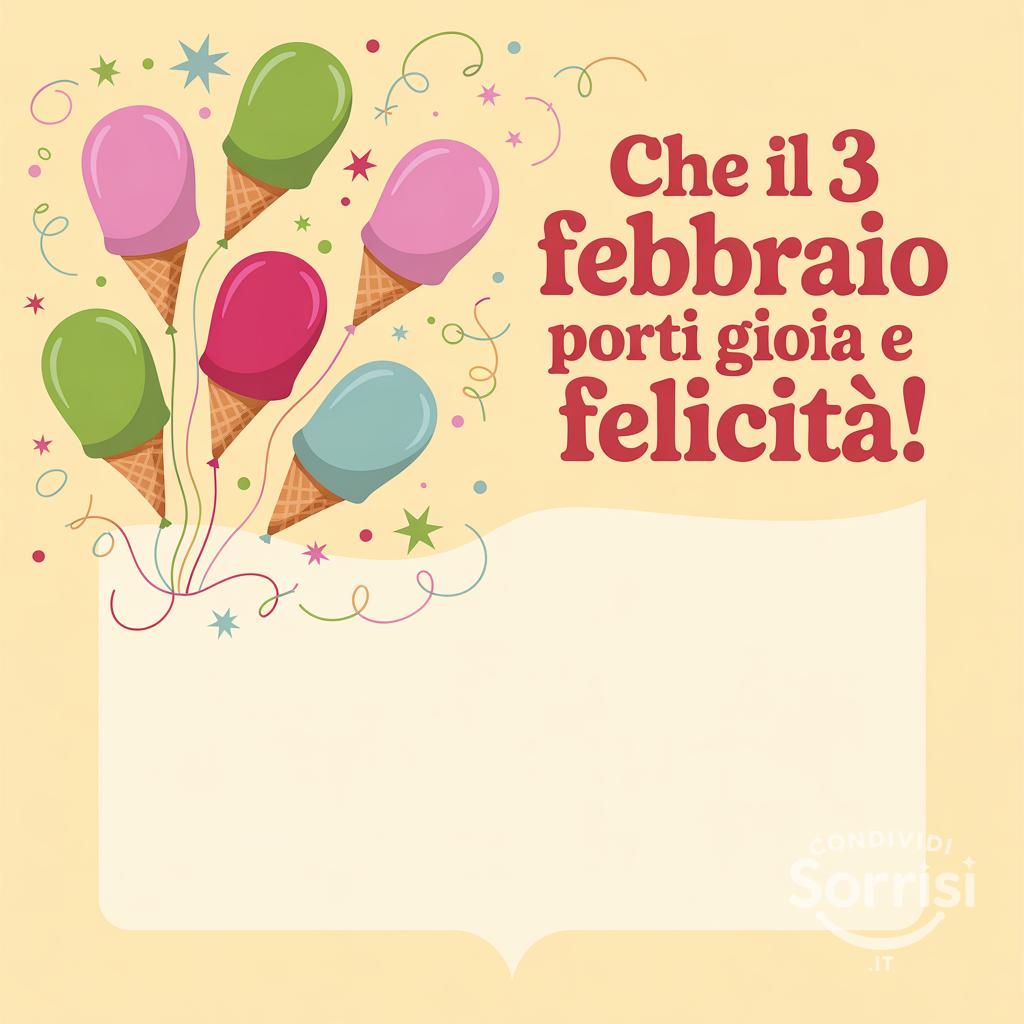 Che il 3 febbraio  porti gioia e felicità!