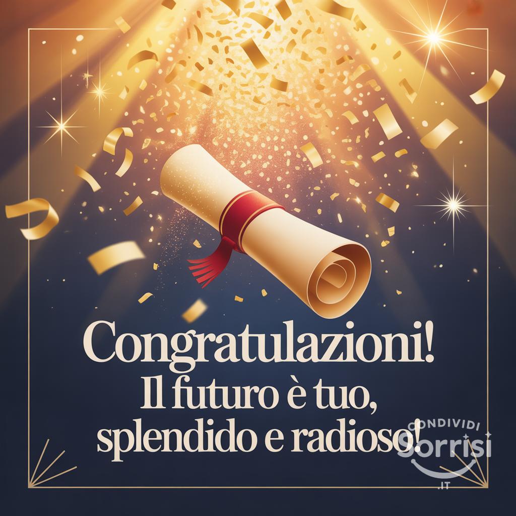 Congratulazioni! Il futuro è tuo, splendido e radioso!