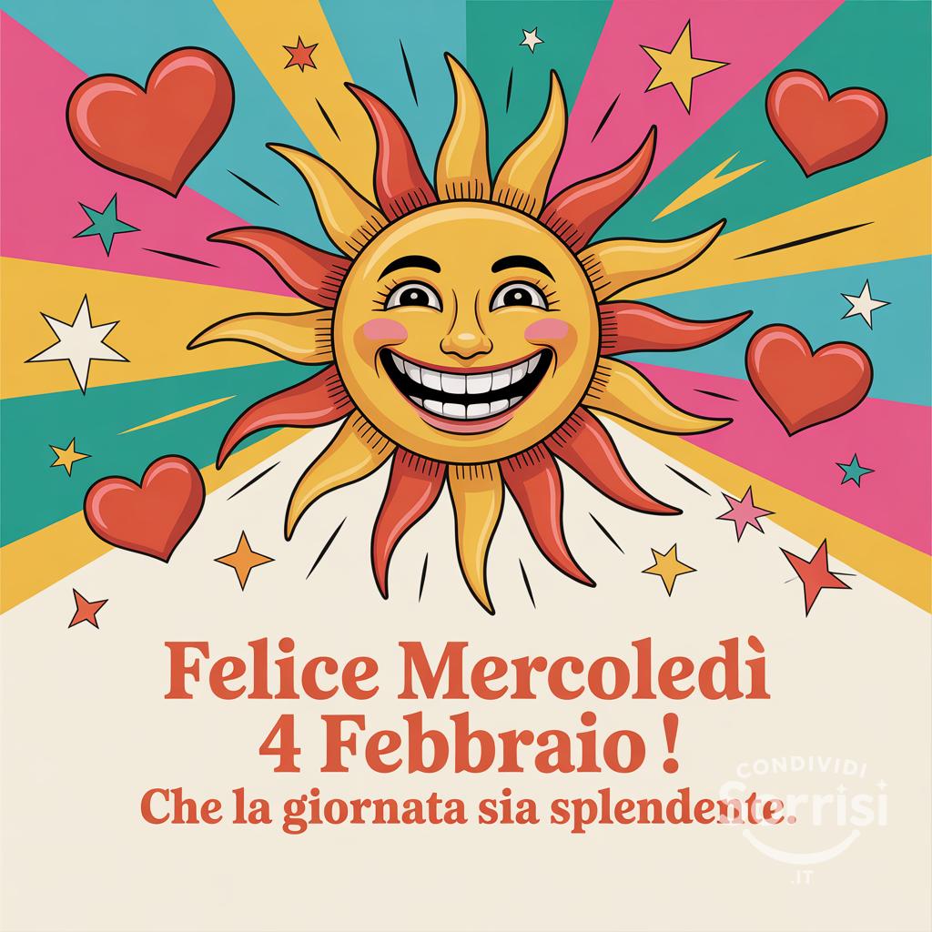 Felice mercoledì 4 febbraio ! Che la giornata sia splendente.