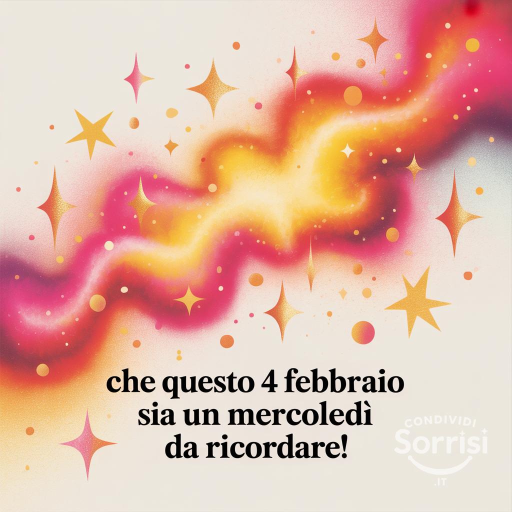 Che questo 4 febbraio  sia un mercoledì da ricordare!