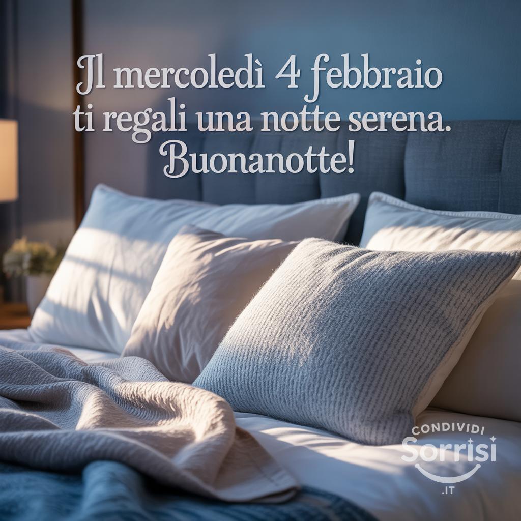 Il mercoledì 4 febbraio  ti regali una notte serena. Buonanotte!