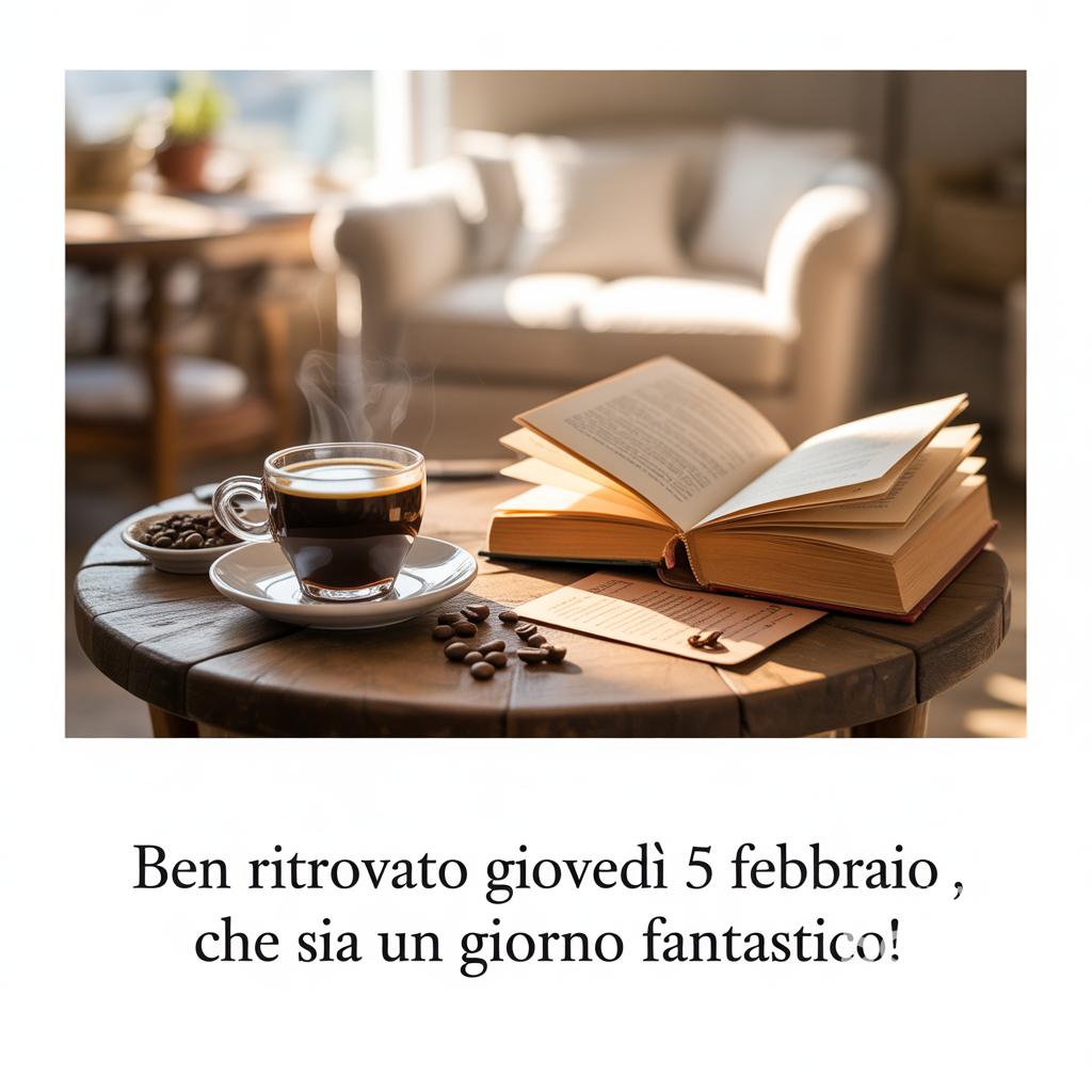 Ben ritrovato giovedì 5 febbraio , che sia un giorno fantastico!