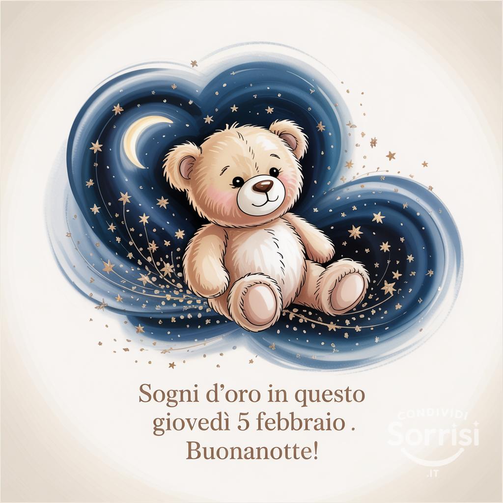 Sogni d'oro in questo giovedì 5 febbraio . Buonanotte!