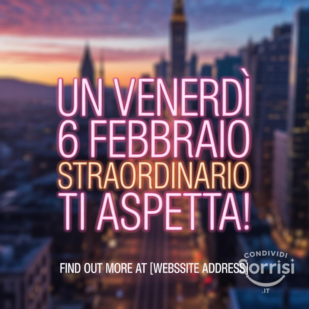 Un venerdì 6 febbraio  straordinario ti aspetta!