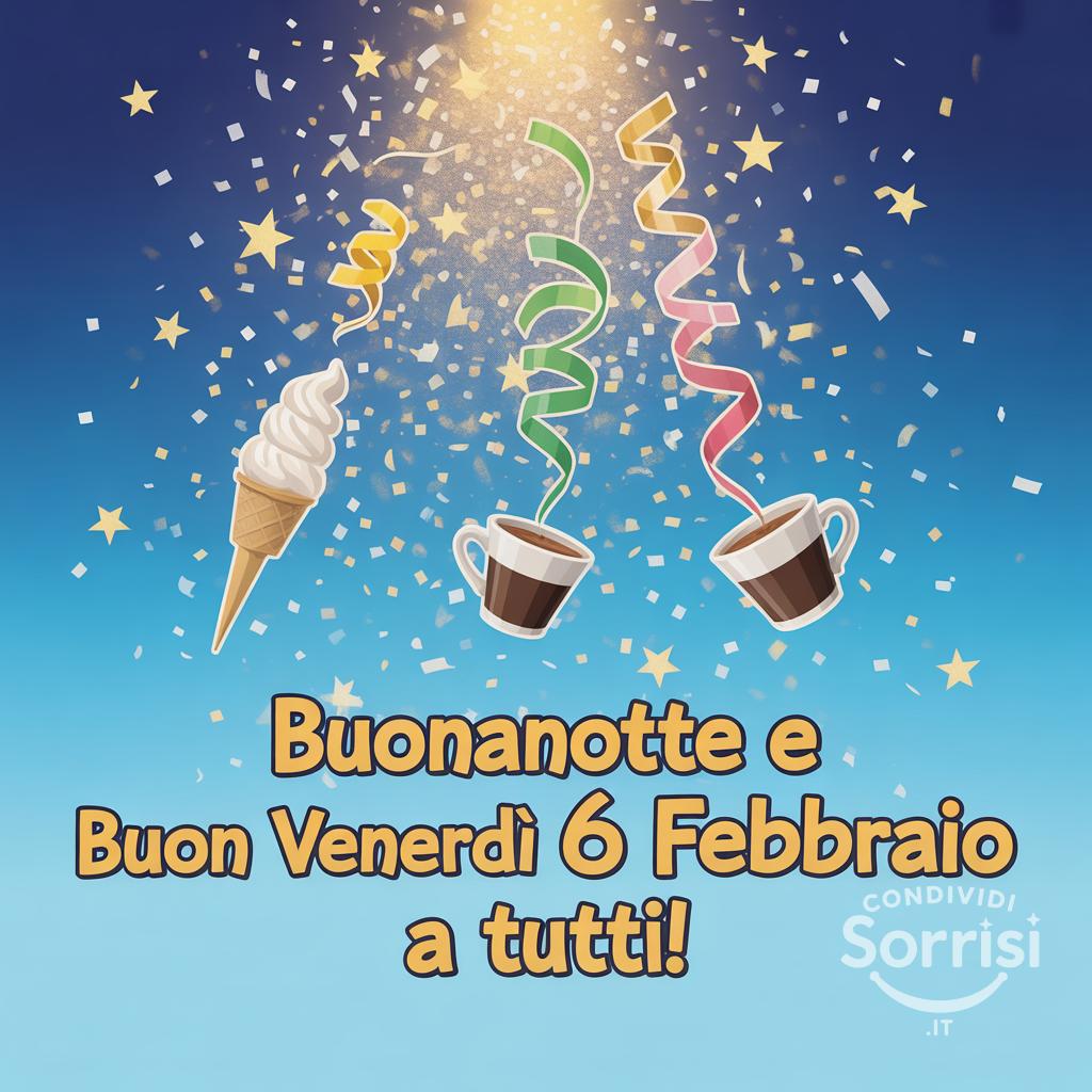Buonanotte e buon venerdì 6 febbraio  a tutti!