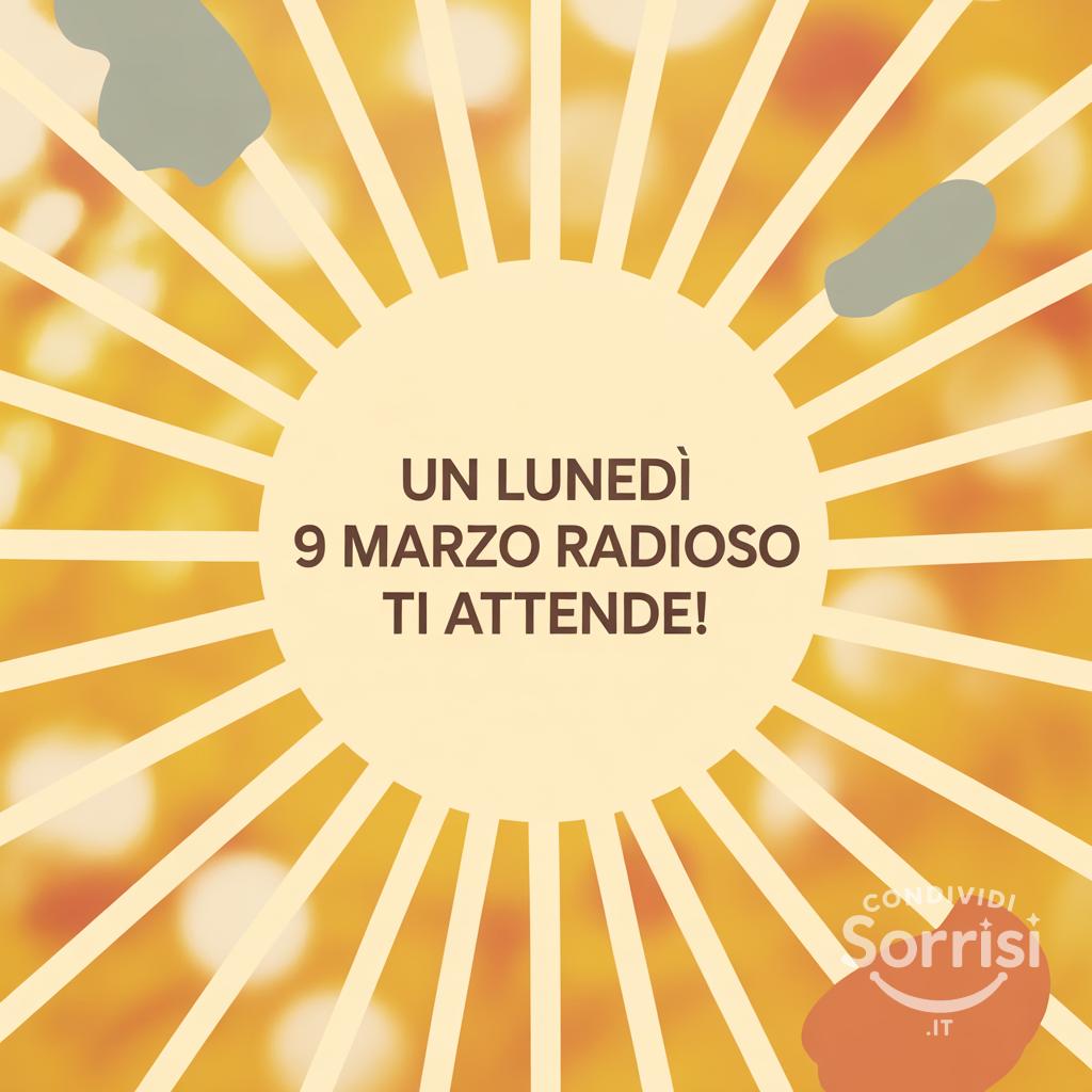 Un lunedì 9 marzo  radioso ti attende!