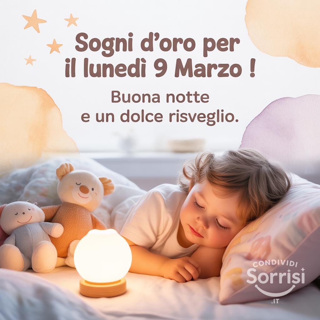 Sogni d'oro per il lunedì 9 marzo ! Buona notte e un dolce risveglio.