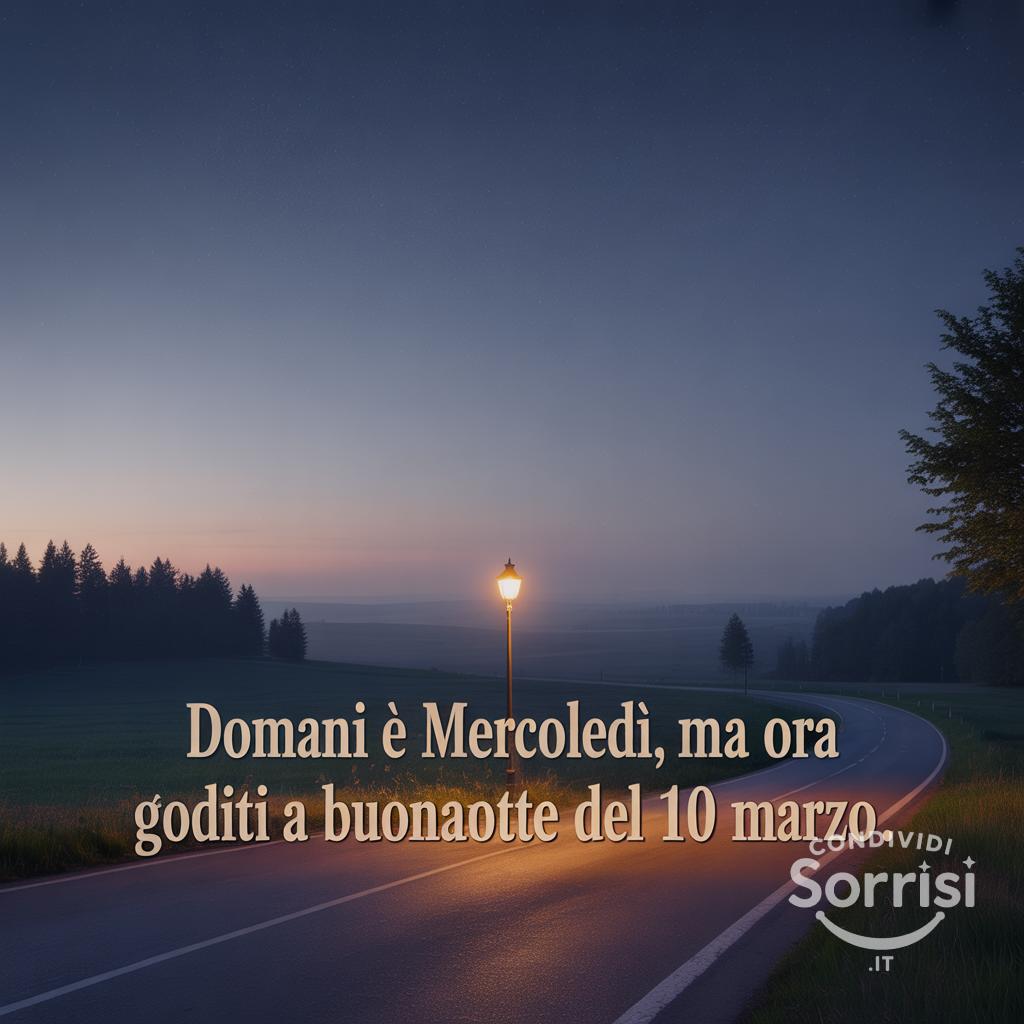 Domani è mercoledì, ma ora goditi questa buonanotte del 10 marzo .