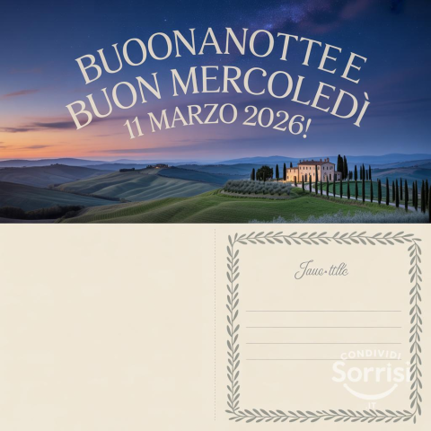 Buonanotte Mercoledì 11 Marzo 2026: Sogni d'Oro per Tutti!