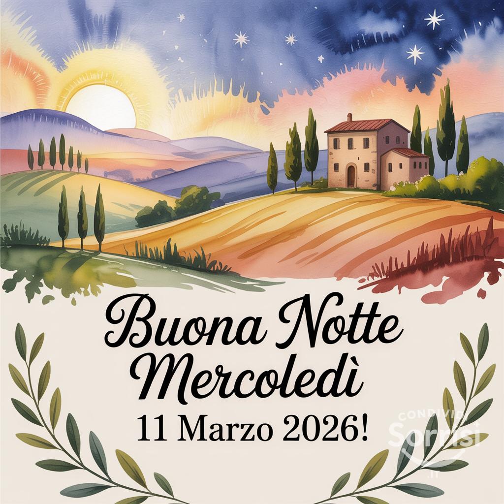 Buona notte mercoledì 11 marzo !