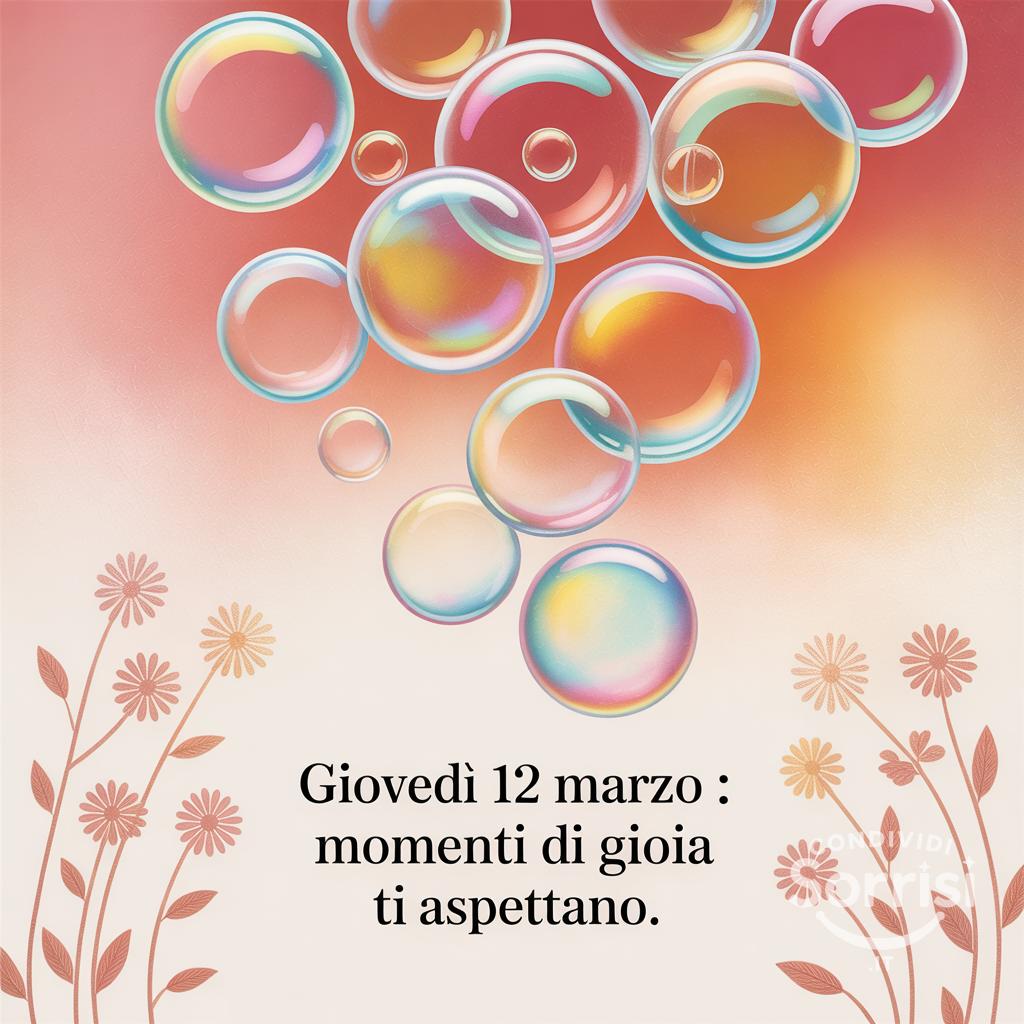 Giovedì 12 Marzo : Momenti di gioia ti aspettano.