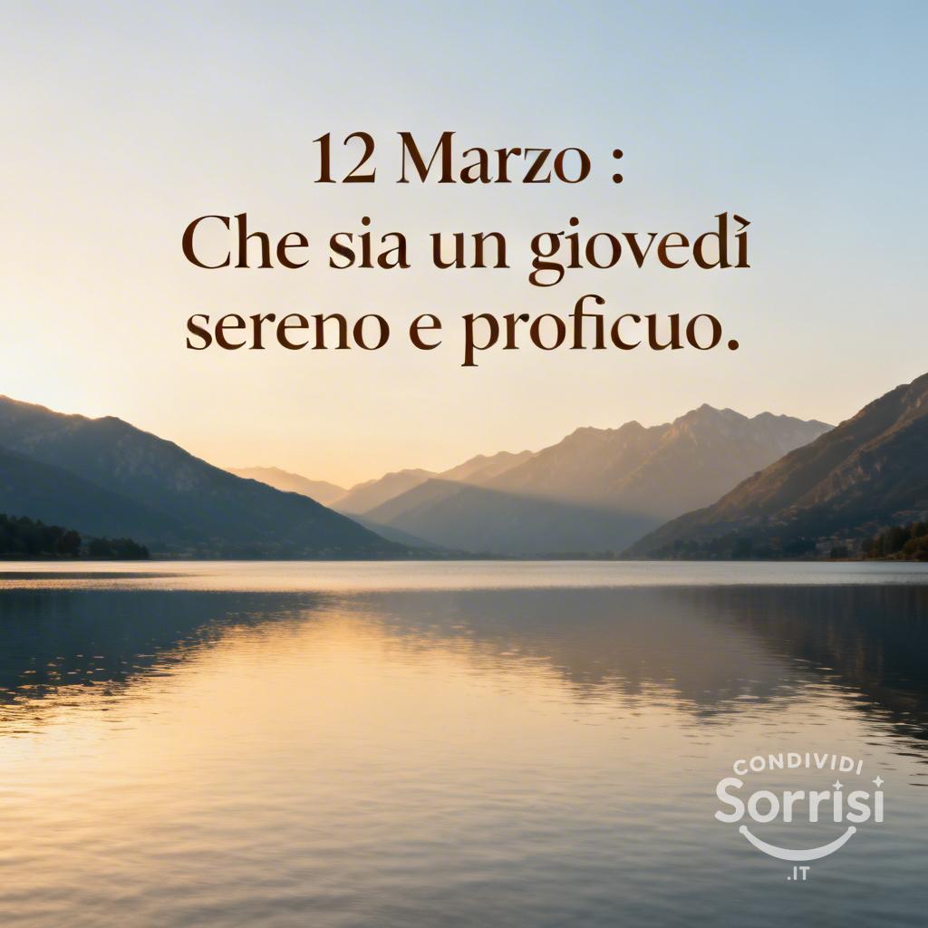 12 Marzo : Che sia un giovedì sereno e proficuo.