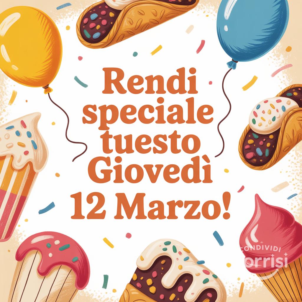 Rendi speciale questo giovedì 12 marzo !
