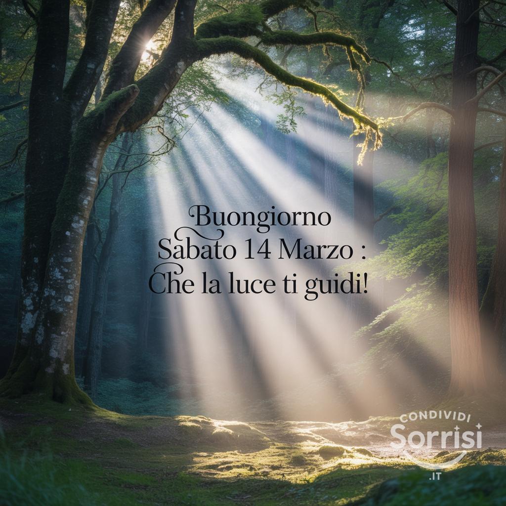 Buongiorno Sabato 14 Marzo : che la luce ti guidi!