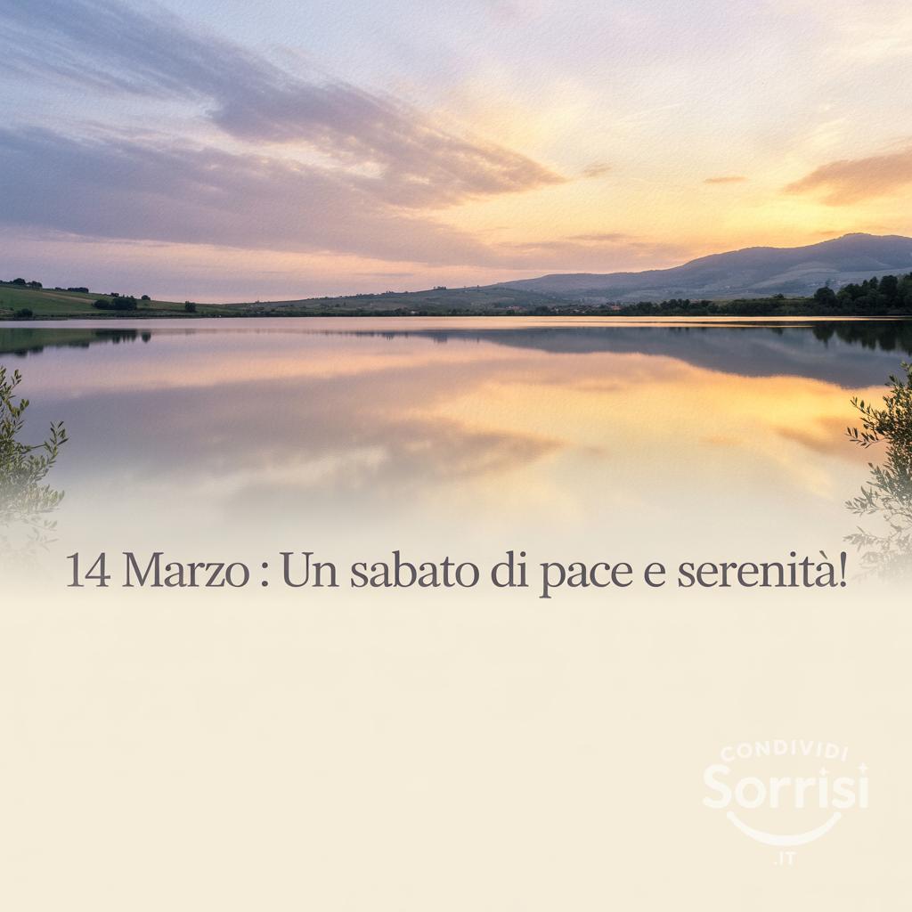 14 Marzo : un sabato di pace e serenità!