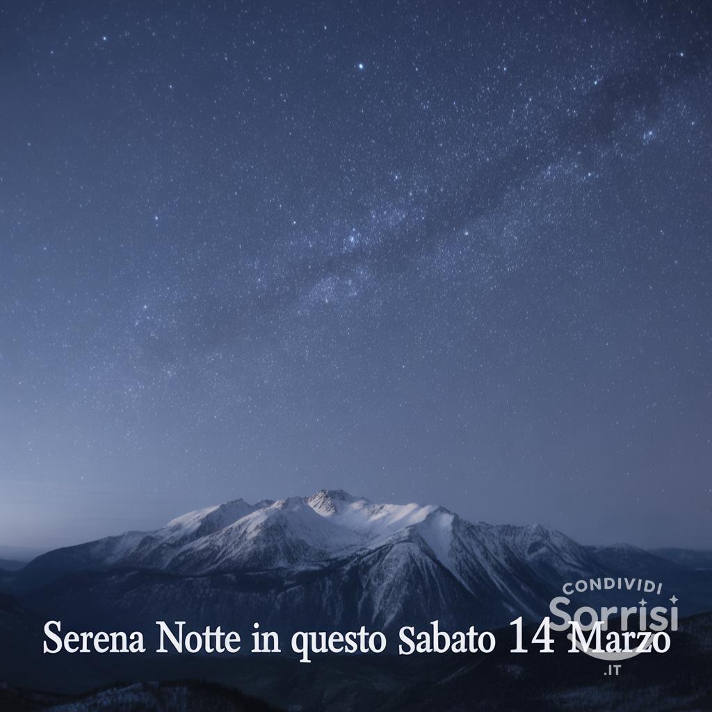 Serena notte in questo sabato 14 marzo .