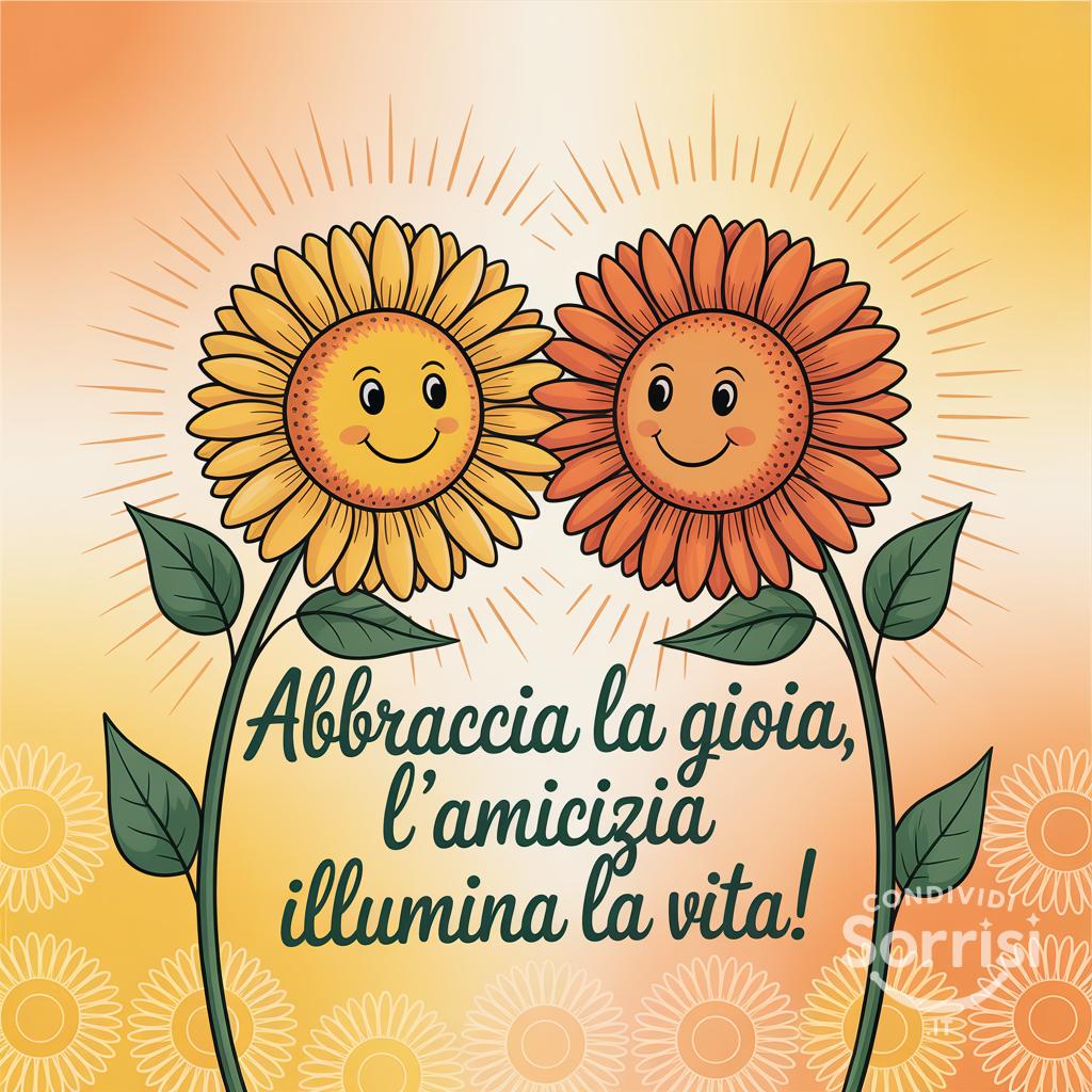 Abbraccia la gioia, l'amicizia illumina la vita!