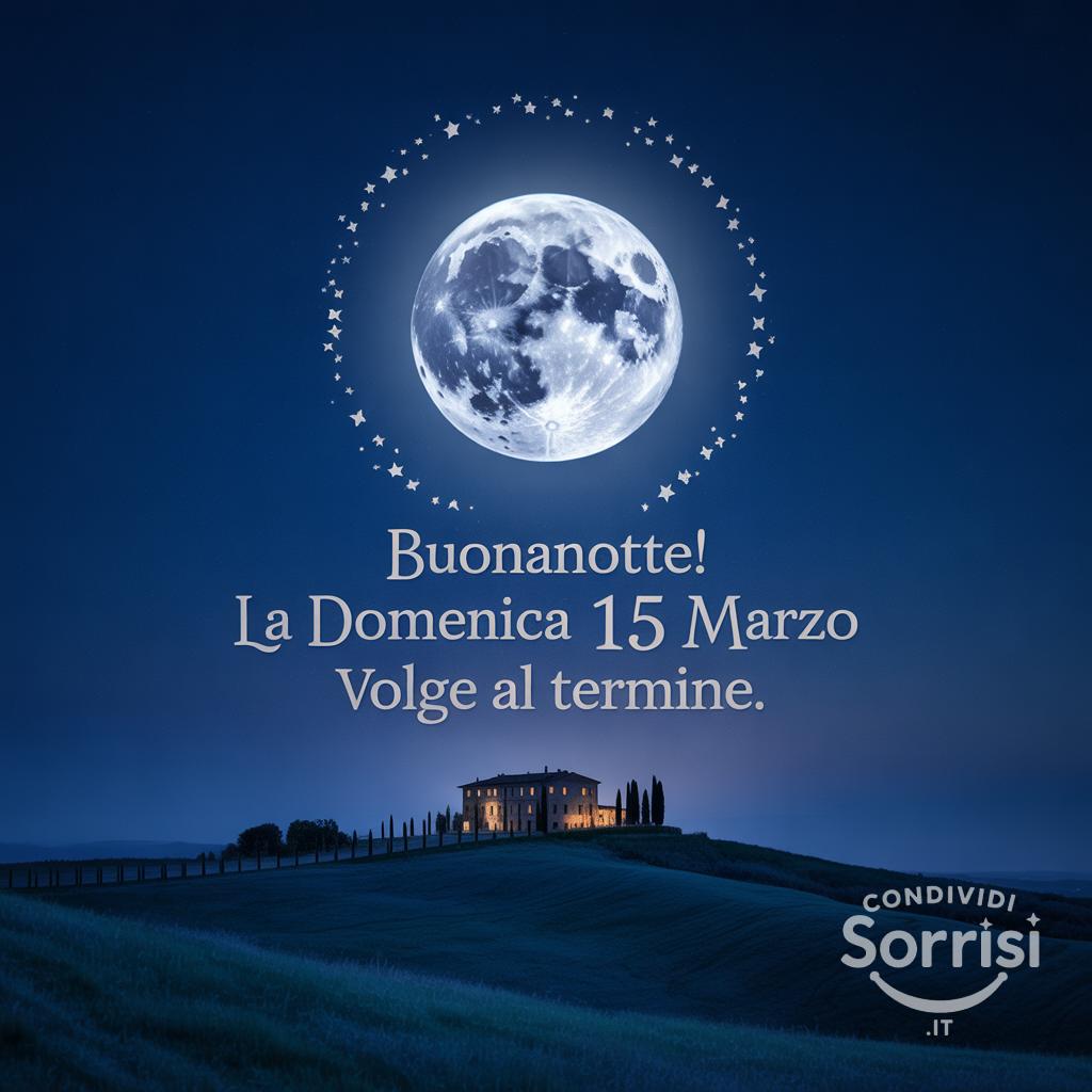 Buonanotte! La domenica 15 Marzo  volge al termine.