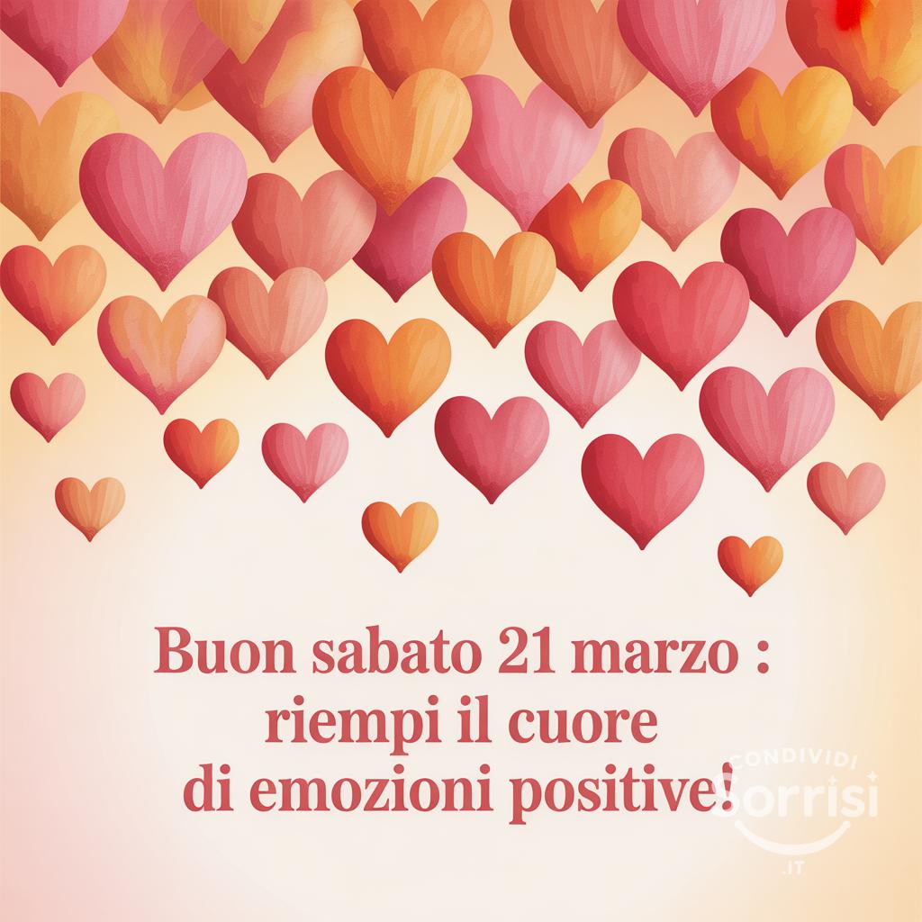 Buon Sabato 21 Marzo : riempi il cuore di emozioni positive!