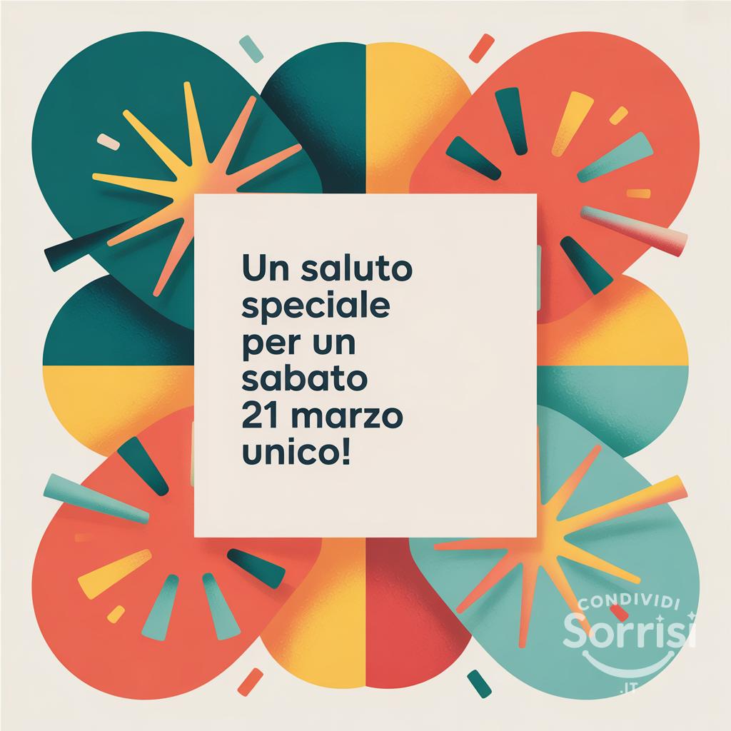 Un saluto speciale per un Sabato 21 Marzo  unico!
