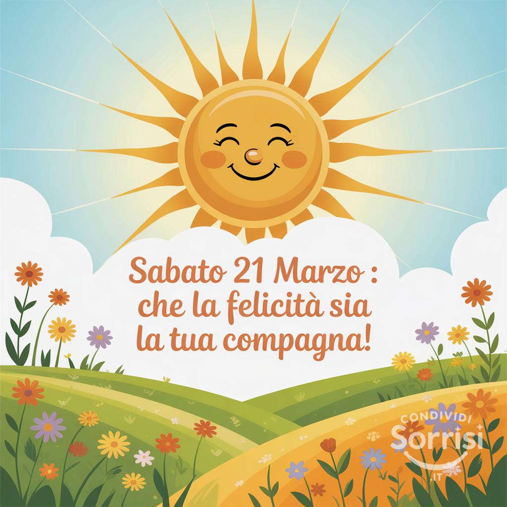 Sabato 21 Marzo : che la felicità sia la tua compagna!