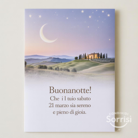 Buonanotte di Sabato 21 Marzo 2026: Un Augurio Speciale