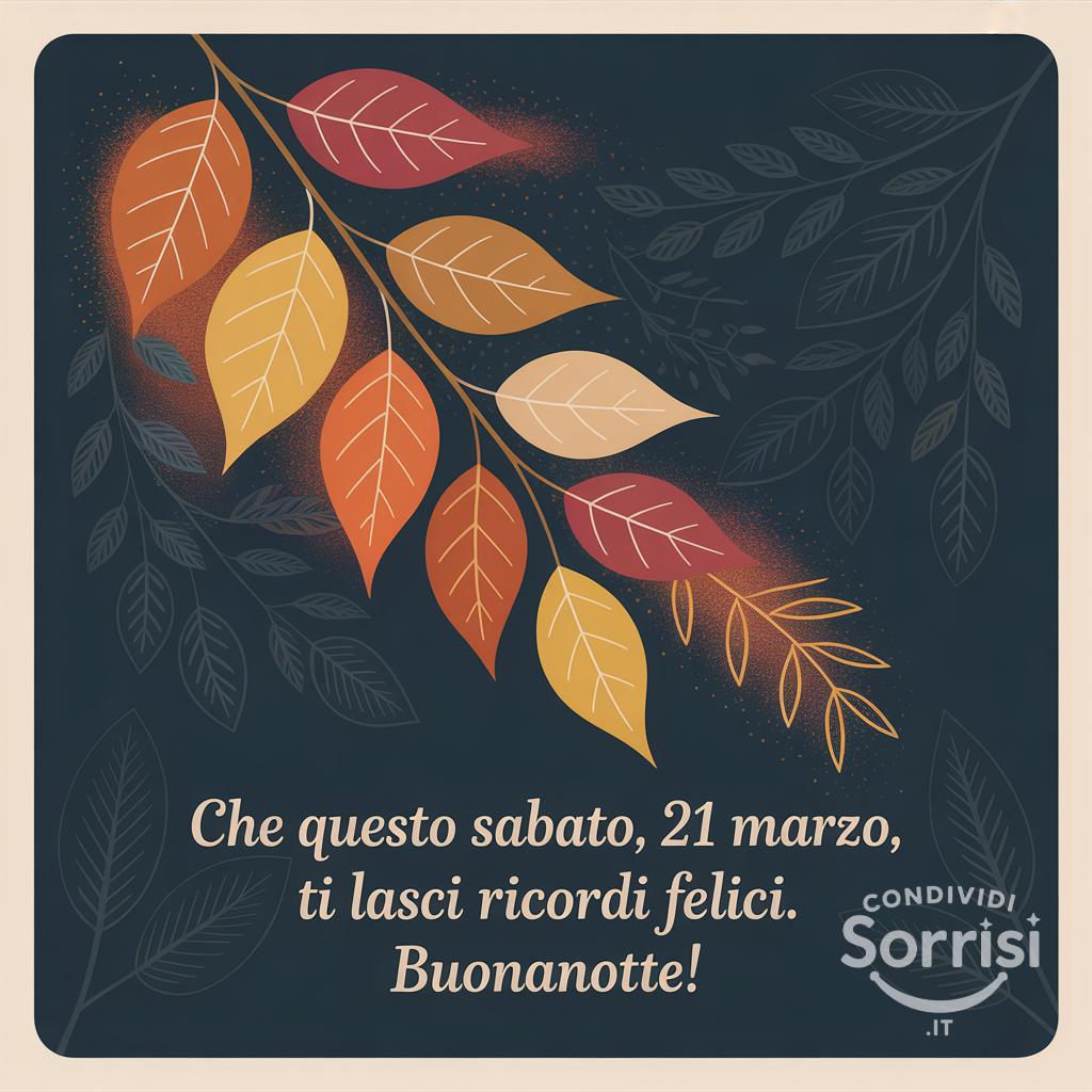 Che questo sabato, 21 marzo , ti lasci ricordi felici. Buonanotte!