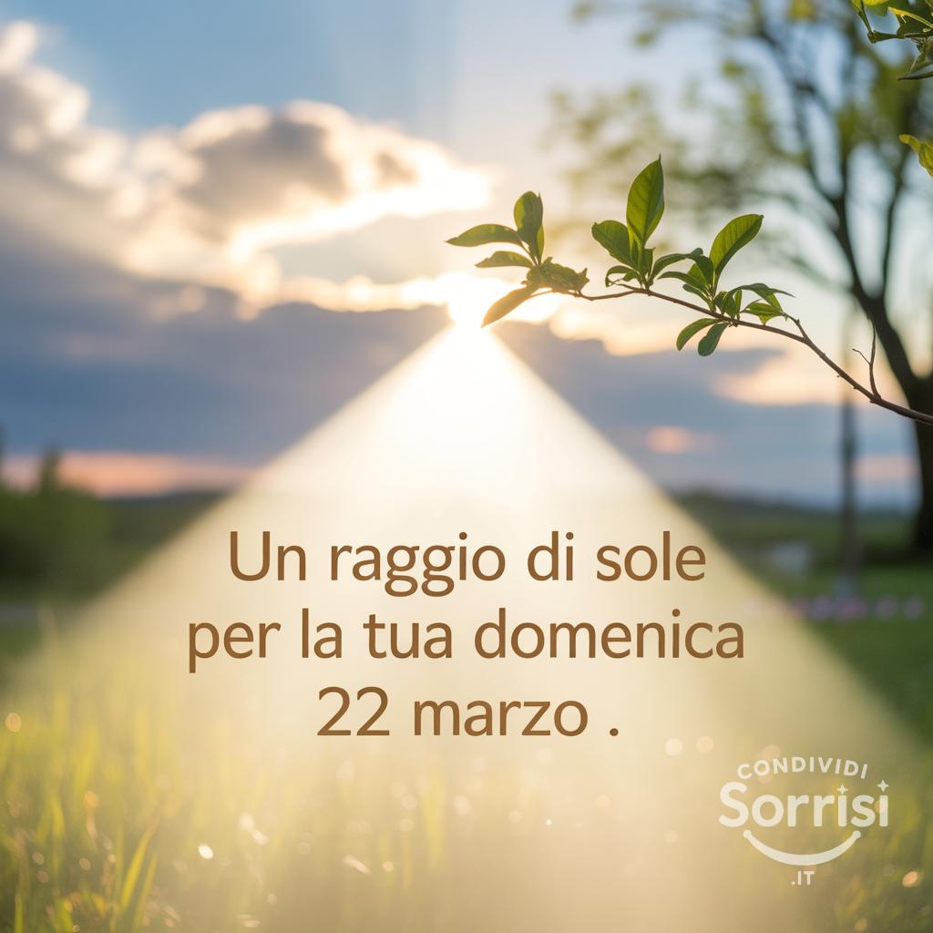 Un raggio di sole per la tua domenica 22 marzo .