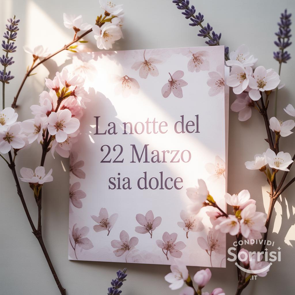 La notte del 22 marzo  sia dolce.