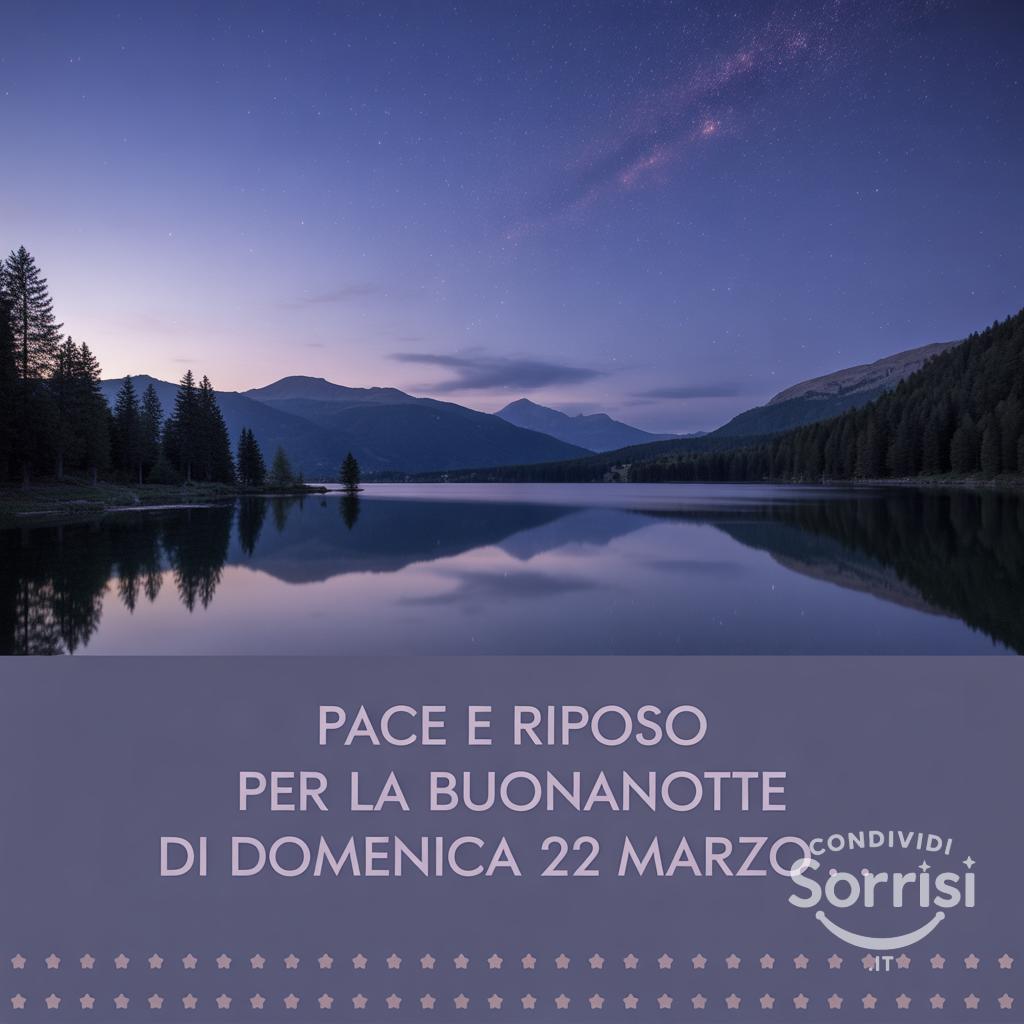 Pace e riposo per la buonanotte di domenica 22 marzo .